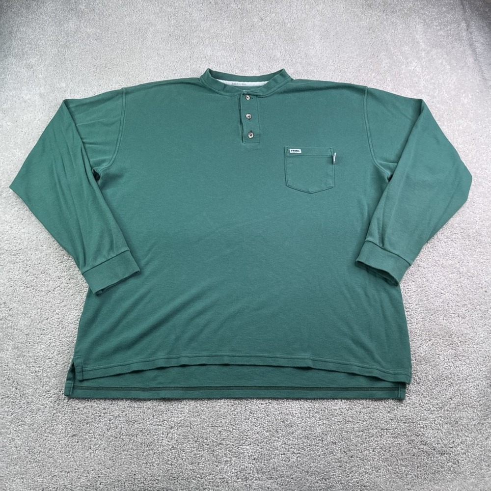 Tyndale Shirt Mens 2XL Green Henley Flame Resistant FR Workwear Safety USA Made
